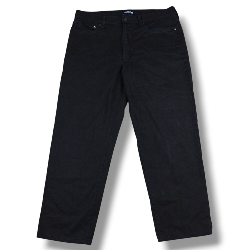 Lands End Traditional Fit Jeans Men's 37x28 Black Classic 100% Cotton